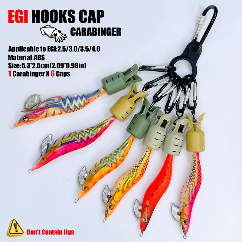 イカジグフックキャップとカラビナ釣りアクセサリーベイトプロテ - Fishing Lure Accessories のレビューと価格