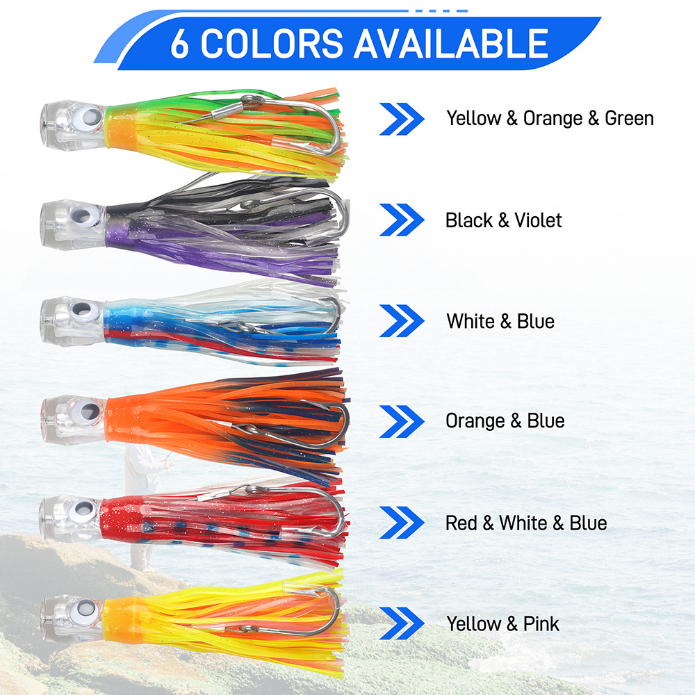 6個入りソルトウォーター トローリング ルアー イカ スカー - Fishing Lure Buzzbait のレビューと価格