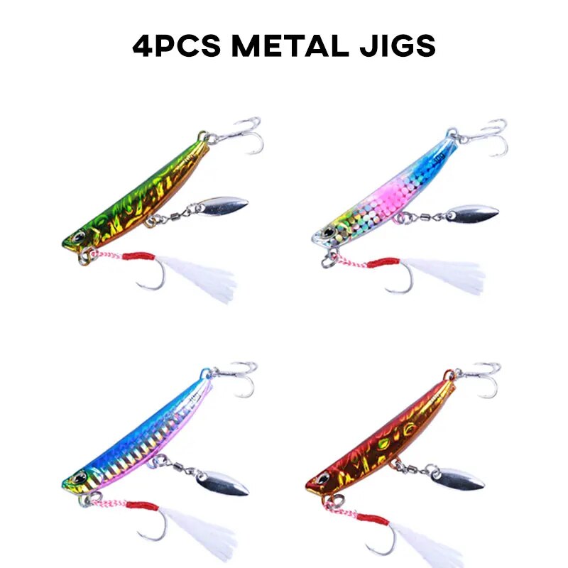 金属ジグスプーン釣りルアー4個15g 4.9cmショアキャス - Fishing Lure Buzzbait のレビューと価格