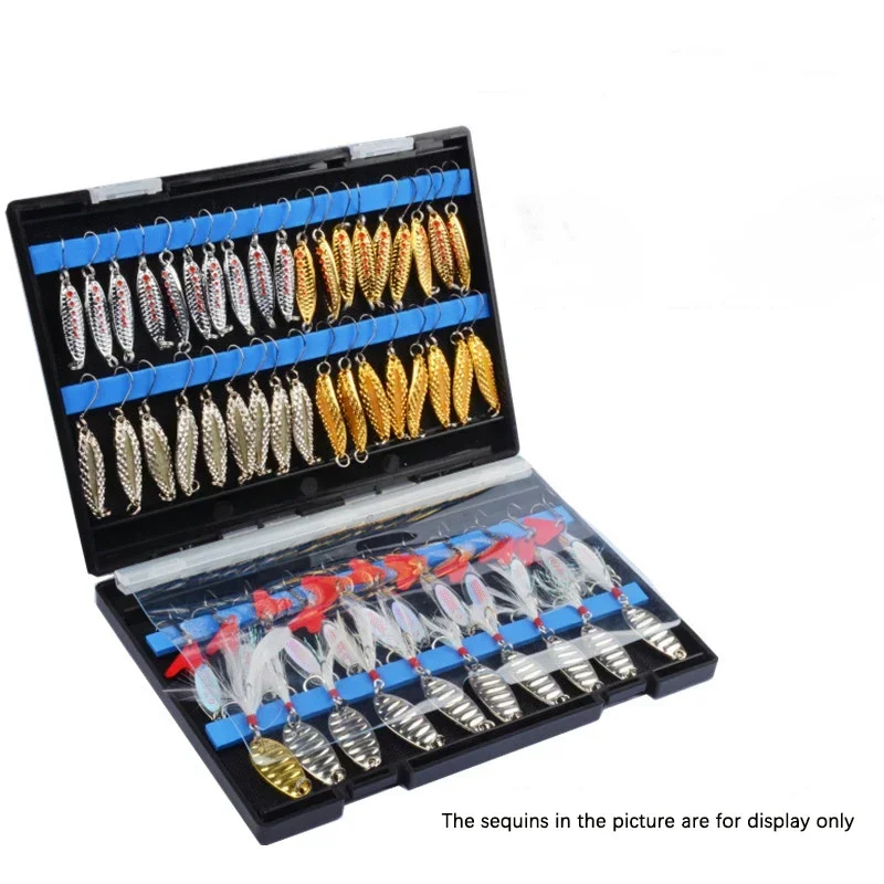 携帯用両面仕切り付きタックルボックス、金属製スピナーベイト、 - Fishing Lure Spoon のレビューと価格